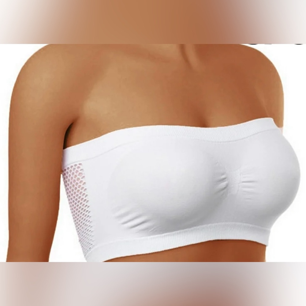 White Strapless Bandeau Bra Size XL